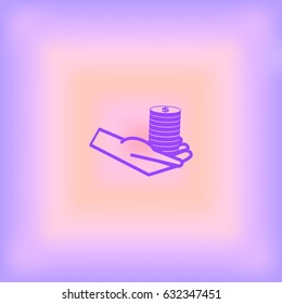 money, hand, icon