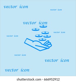 money, hand, icon