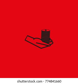 money, hand, icon