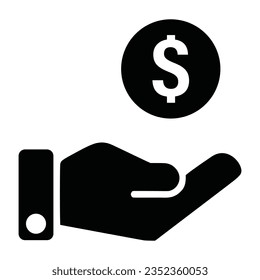 Money Hand Icon Logo Silhouette Vector