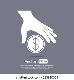 Money in hand  icon. One of set web icons