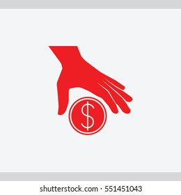 Money in hand  icon. One of set web icons