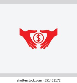 Money in hand  icon. One of set web icons