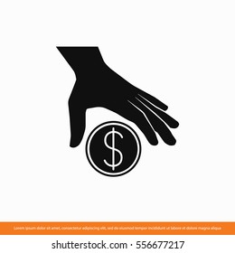 Money in hand  icon. One of set web icons