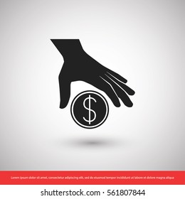 Money in hand  icon. One of set web icons