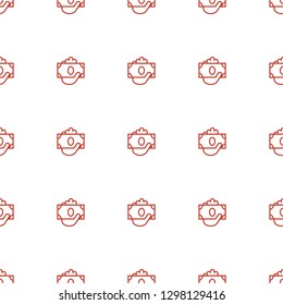 money in hand icon pattern seamless white background. Editable outline money in hand icon. money in hand icon pattern for web and mobile.