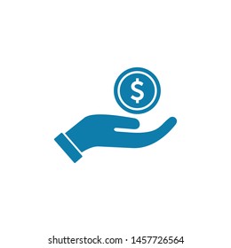money in hand icon symbol vector