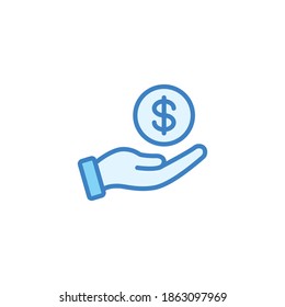money in hand icon symbol vector