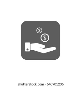 Money in hand Icon in trendy flat style isolated on white background. Award symbol for your web site design, logo, app, UI. Vector illustration, EPS10.