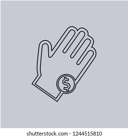 Money in hand icon vector.