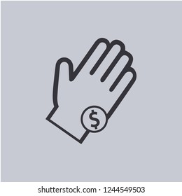 Money in hand icon vector.