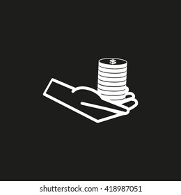 Money in hand, icon, vector