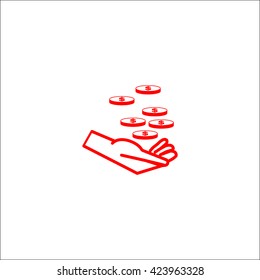 Money in hand, icon, vector