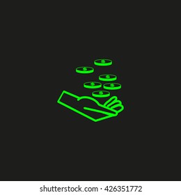 Money in hand, icon, vector