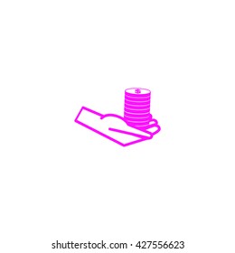 Money in hand, icon, vector