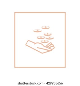 Money in hand, icon, vector