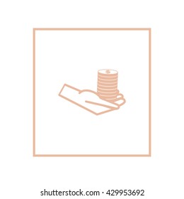 Money in hand, icon, vector