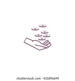 Money in hand, icon, vector