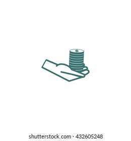 Money in hand, icon, vector