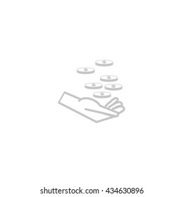 Money in hand, icon, vector