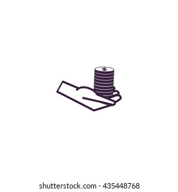 Money in hand, icon, vector