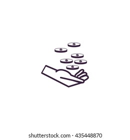 Money in hand, icon, vector