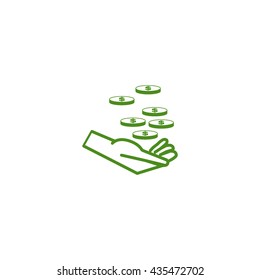 Money in hand, icon, vector