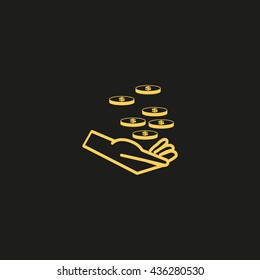 Money in hand, icon, vector