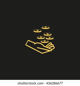 Money in hand, icon, vector
