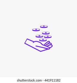 Money in hand, icon, vector