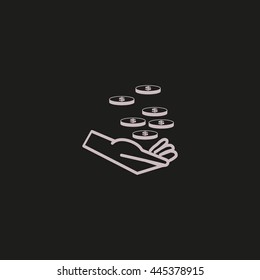 Money in hand, icon, vector