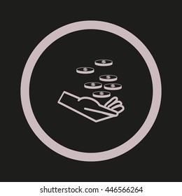 Money in hand, icon, vector