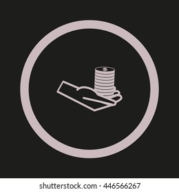 Money in hand, icon, vector