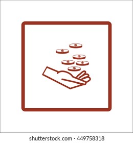 Money in hand, icon, vector