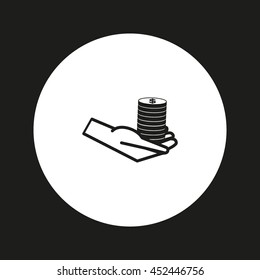Money in hand, icon, vector