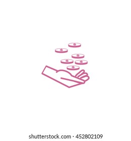 Money in hand, icon, vector