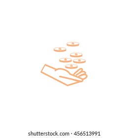 Money in hand, icon, vector