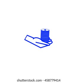 Money in hand, icon, vector