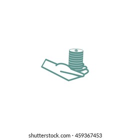 Money in hand, icon, vector