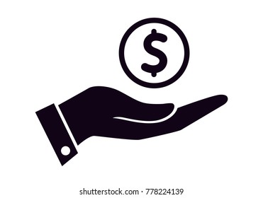 Money in hand. icon vector
