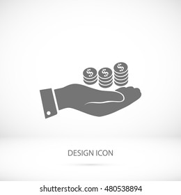 money in hand icon, vector best flat icon, EPS