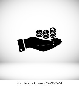 money in hand icon, vector best flat icon, EPS