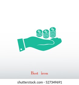 money in hand icon, vector best flat icon, EPS