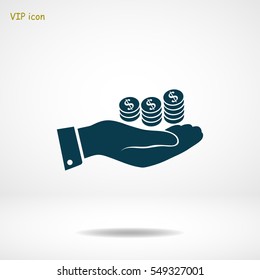 money in hand icon, vector best flat icon, EPS