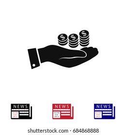 money in hand icon, vector best flat icon, EPS