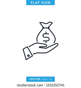 Money In Hand Icon Vector Design Template