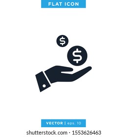 Money In Hand Icon Vector Design Template