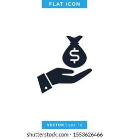 Money In Hand Icon Vector Design Template