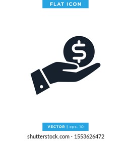 Money In Hand Icon Vector Design Template