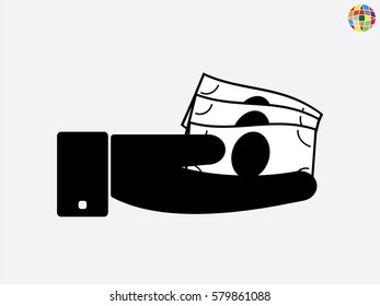 Money in hand, icon, vector illustration eps10